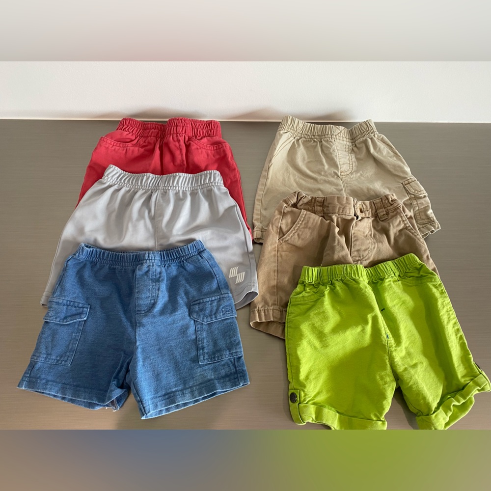 Set of 6 boys shorts, size 24M